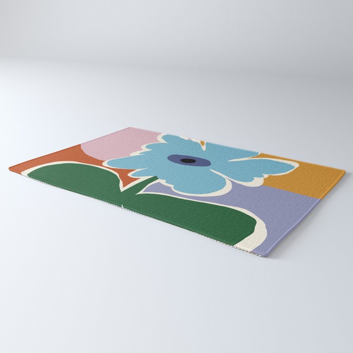 Retro minimal flower III Rug Gallery Image 3