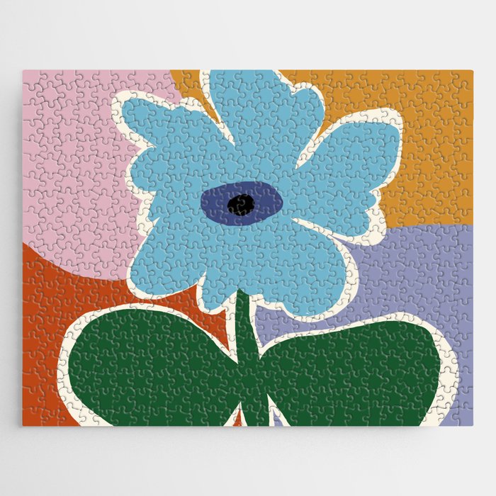 Retro minimal flower III Jigsaw Puzzle Gallery Image 1
