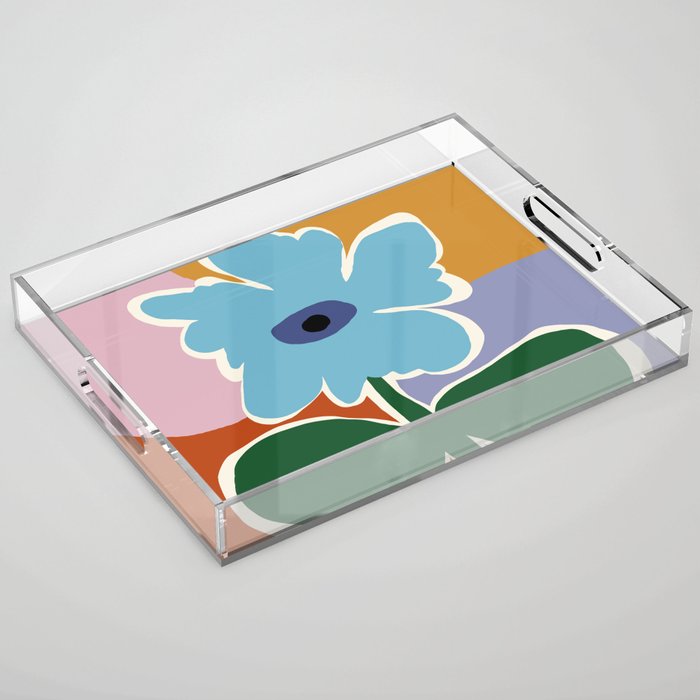 Retro minimal flower III Acrylic Tray Gallery Image 1