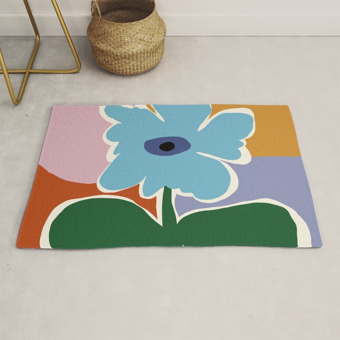 Retro minimal flower III Rug Gallery Image 1