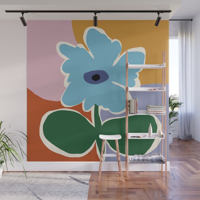 Retro minimal flower III Wall Mural Gallery Image 1