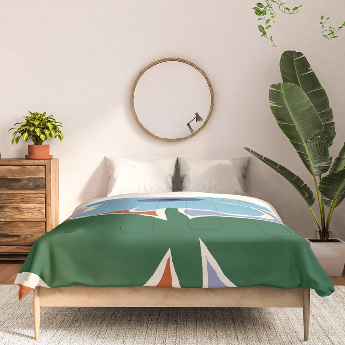 Retro minimal flower III Comforter Gallery Image 3