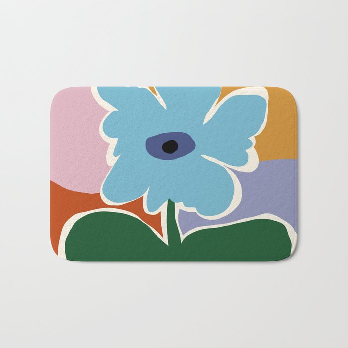 Retro minimal flower III Bath Mat Gallery Image 1