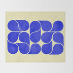 Blue mid-century shapes no8 Throw Blanket Gallery Image 2
