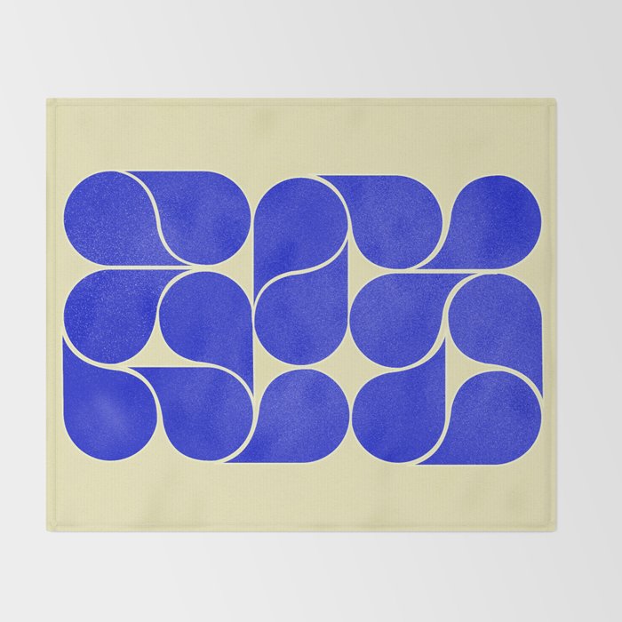 Blue mid-century shapes no8 Throw Blanket Gallery Image 2