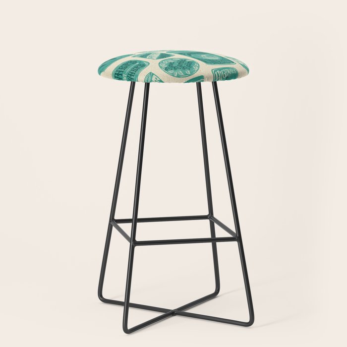 Vagabondâs Cupboard - teal and cream Stool Gallery Image 1