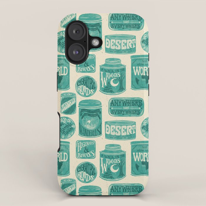 Vagabondâs Cupboard - teal and cream iPhone Case Gallery Image 1