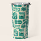 Vagabondâs Cupboard - teal and cream Travel Mug Gallery Image 2