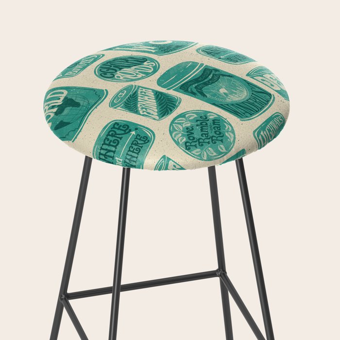 Vagabondâs Cupboard - teal and cream Stool Gallery Image 2