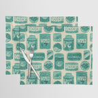 Vagabondâs Cupboard - teal and cream Placemat Gallery Image 1