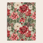 Vintage Christmas Floral on Sage Green Poster Gallery Image 4