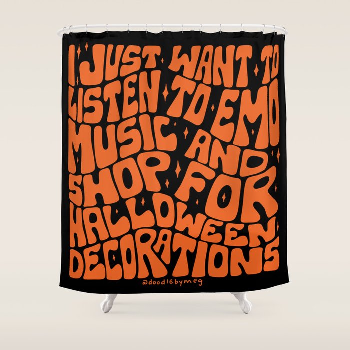 Emo Music and Halloween Decorations Shower Curtain Gallery Image 1