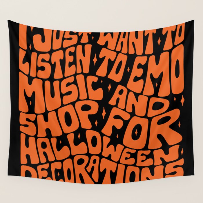 Emo Music and Halloween Decorations Wall Tapestry Gallery Image 4