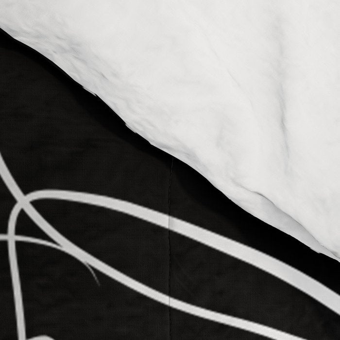 Monstera minimal - black Comforter Gallery Image 4