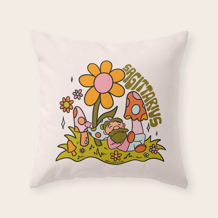 Sagittarius Gnome Throw Pillow Gallery Image 1