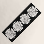 Retro Daisy Abstract II Black and White Bold Floral Yoga Mat Gallery Image 1