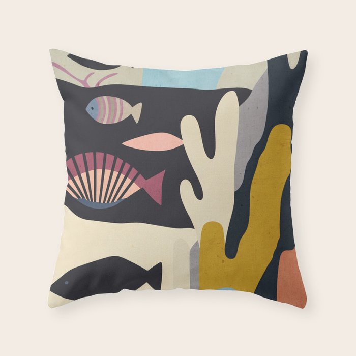 Shapes of the Sea Throw Pillow Gallery Image 1