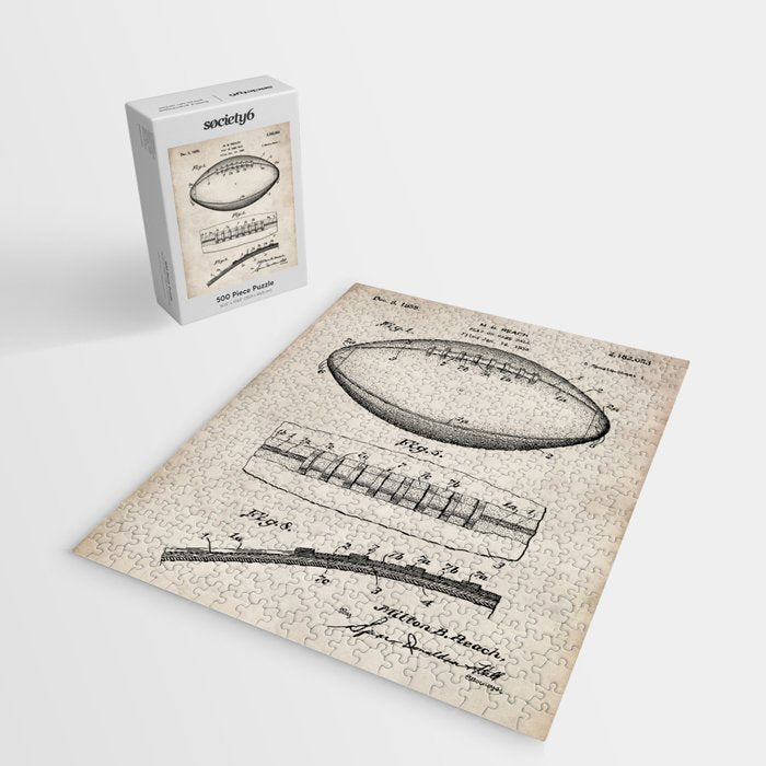 Football Patent - American Football Art - Antique Jigsaw Puzzle Gallery Image 2
