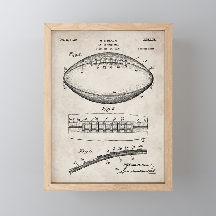 Football Patent - American Football Art - Antique Mini Art Print Gallery Image 1