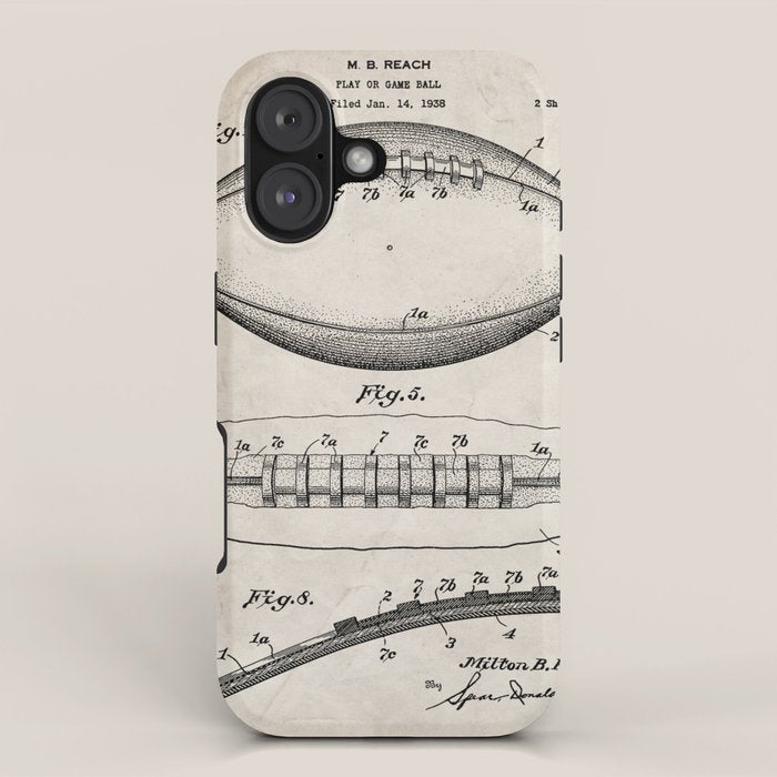 Football Patent - American Football Art - Antique iPhone Case Gallery Image 1
