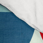 Blue Red White Navy MCM Modern Geometric Artwork Comforter Gallery Image 4