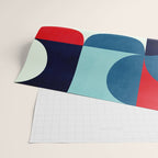 Blue Red White Navy MCM Modern Geometric Artwork Wrapping Paper Gallery Image 2