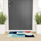 Blue Red White Navy MCM Modern Geometric Artwork Welcome Mat Gallery Image 3