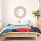 Blue Red White Navy MCM Modern Geometric Artwork Duvet Cover Gallery Image 3