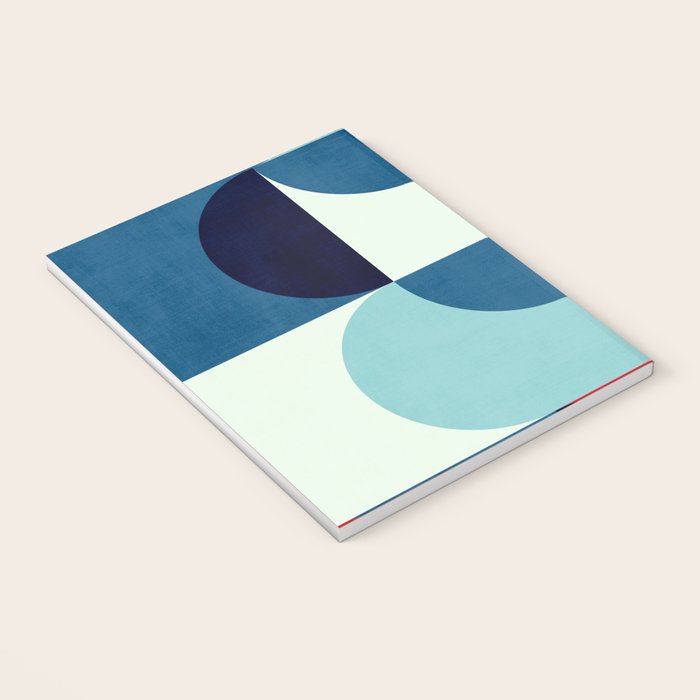 Blue Red White Navy MCM Modern Geometric Artwork Notebook Gallery Image 3