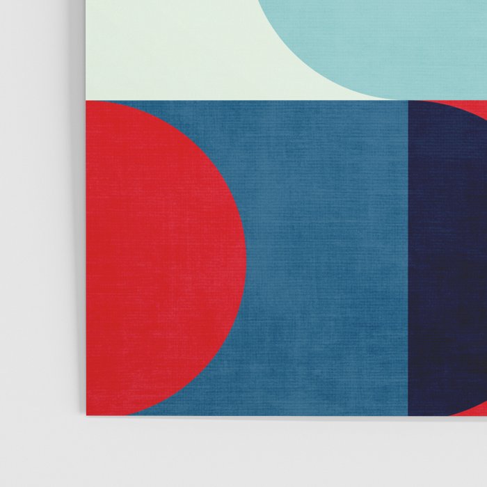 Blue Red White Navy MCM Modern Geometric Artwork Poster Gallery Image 3