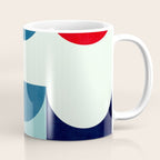Blue Red White Navy MCM Modern Geometric Artwork Coffee Mug Gallery Image 1