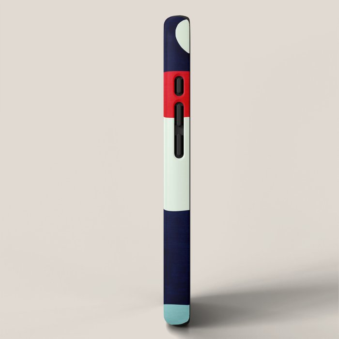 Blue Red White Navy MCM Modern Geometric Artwork iPhone Case Gallery Image 2
