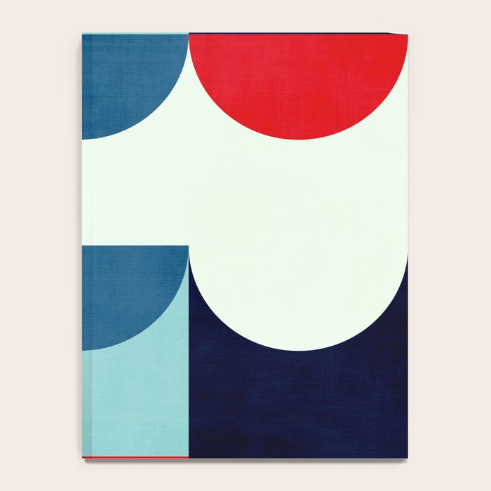 Blue Red White Navy MCM Modern Geometric Artwork Notebook Gallery Image 4