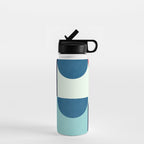 Blue Red White Navy MCM Modern Geometric Artwork Water Bottle Gallery Image 1