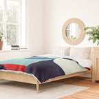 Blue Red White Navy MCM Modern Geometric Artwork Duvet Cover Gallery Image 2