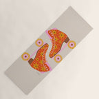 Retro Roller Skates - Coral Yoga Mat Gallery Image 1