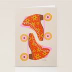 Retro Roller Skates - Coral Stationery Card Gallery Image 2
