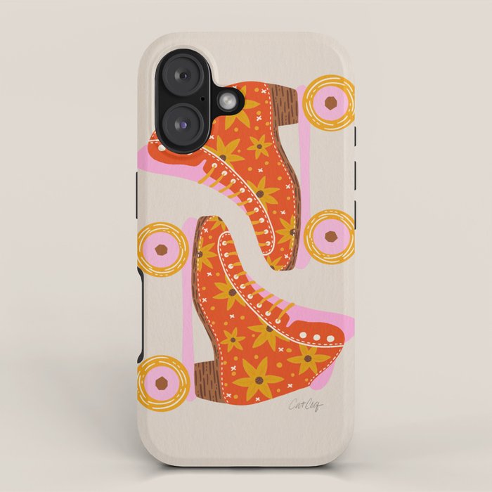 Retro Roller Skates - Coral iPhone Case Gallery Image 1