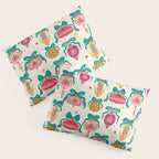 Retro Christmas Ornaments with Bow and Stars Holiday Pattern Pillow Sham Gallery Image 3