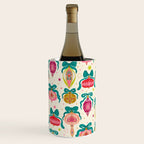 Retro Christmas Ornaments with Bow and Stars Holiday Pattern Wine Chiller Gallery Image 1