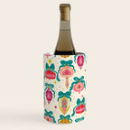 Retro Christmas Ornaments with Bow and Stars Holiday Pattern Wine Chiller Gallery Image 2