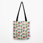 Retro Christmas Ornaments with Bow and Stars Holiday Pattern Tote Bag Gallery Image 2
