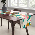 Retro Christmas Ornaments with Bow and Stars Holiday Pattern Table Runner Gallery Image 2