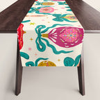 Retro Christmas Ornaments with Bow and Stars Holiday Pattern Table Runner Gallery Image 1