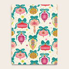 Retro Christmas Ornaments with Bow and Stars Holiday Pattern Notebook Gallery Image 4