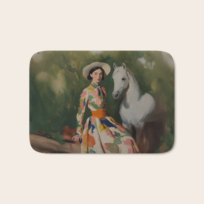 Equestrian Elegance in Color Bath Mat Gallery Image 1
