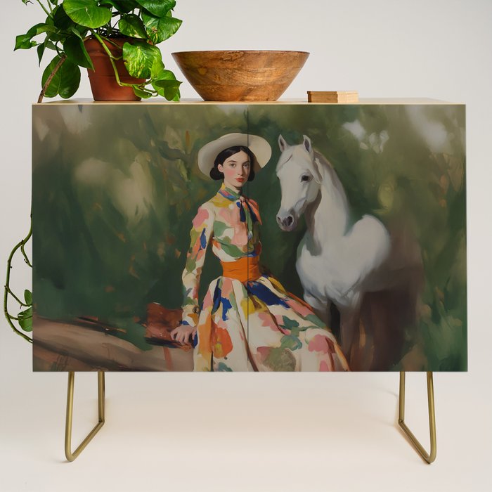 Equestrian Elegance in Color Credenza Gallery Image 1