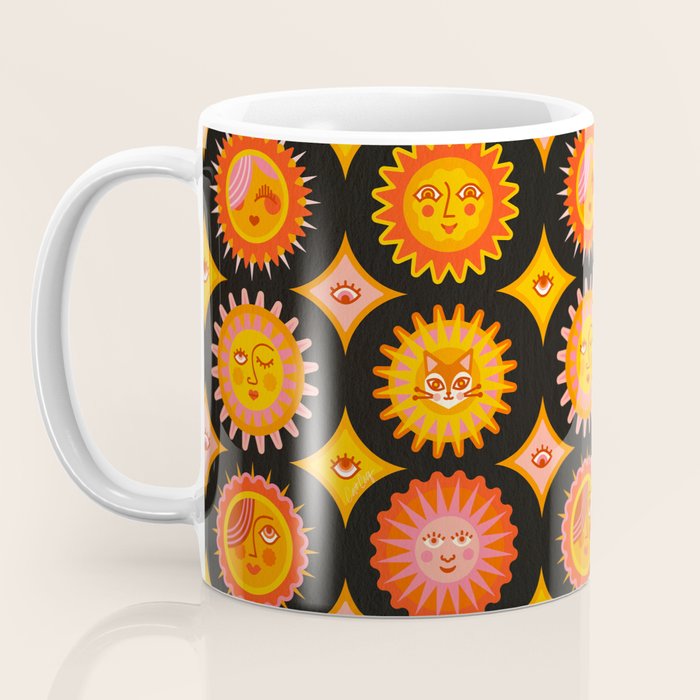 Sunshine Faces - Charcoal Coffee Mug Gallery Image 3