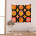 Sunshine Faces - Charcoal Wall Tapestry Gallery Image 2