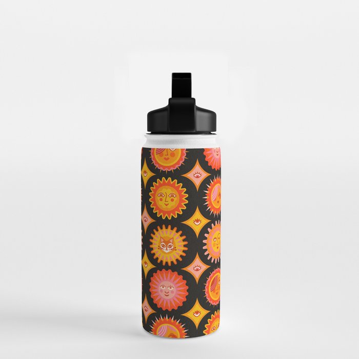 Sunshine Faces - Charcoal Water Bottle Gallery Image 2